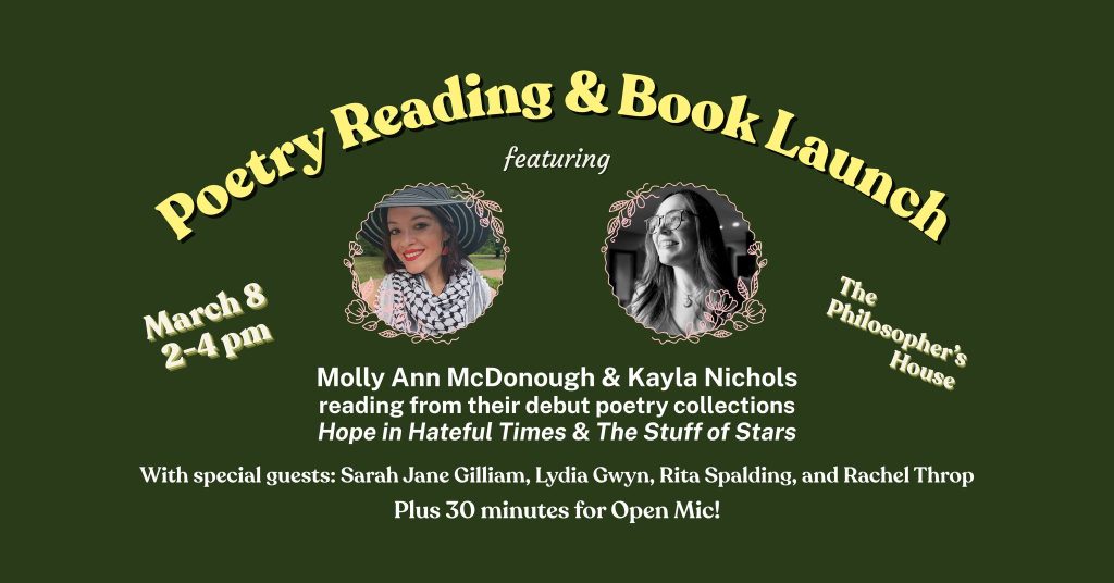 event banner with stylized details (all details are also written below)